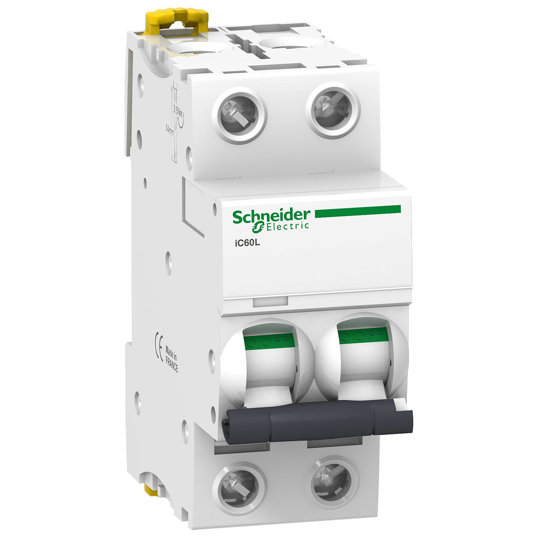 Miniature Circuit-Breaker, Acti9 Ic60L, 2P, 20 A, K Curve, 15000 A (Iec 60898-1), 25 Ka (Iec 60947-2), A9F95220
